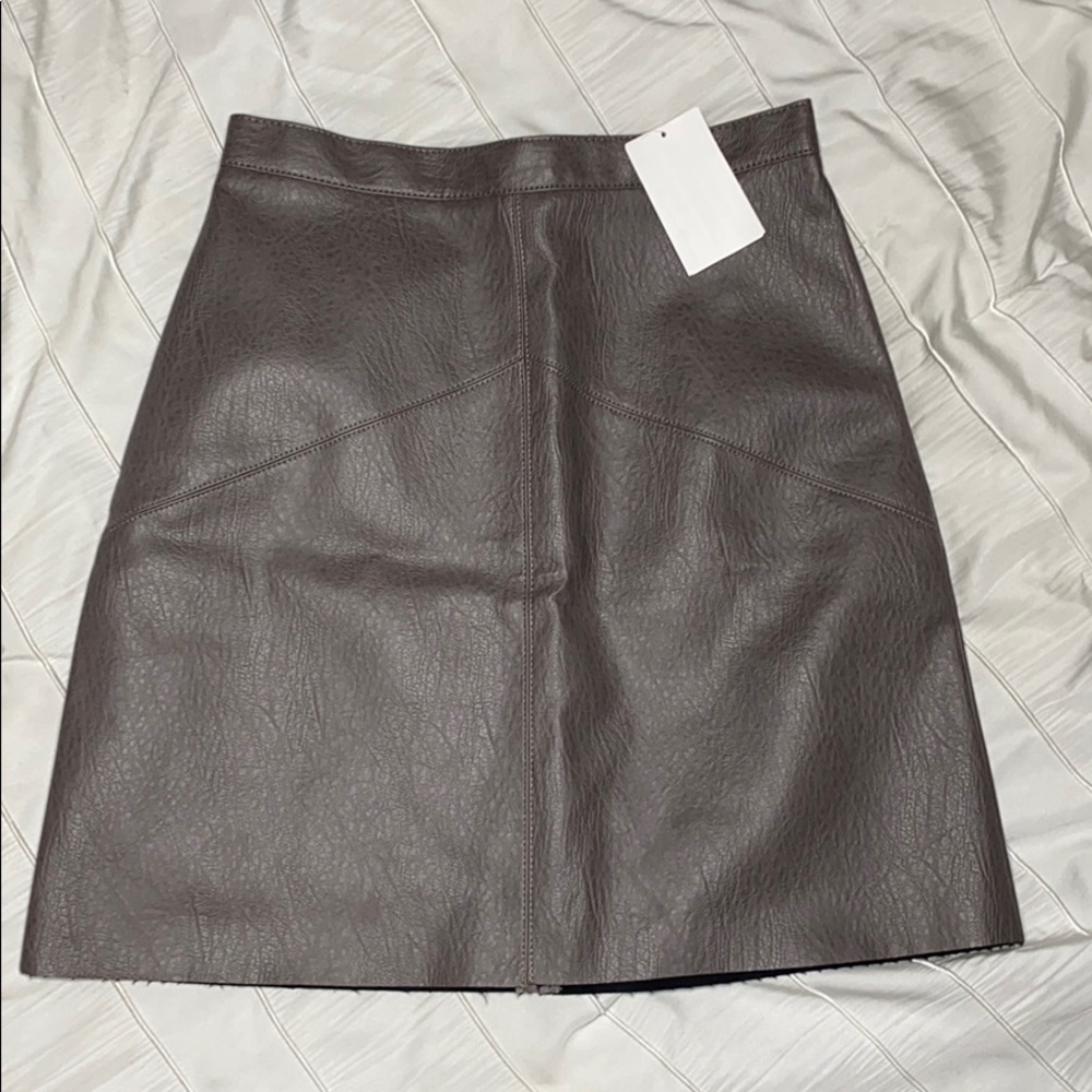 Grey leather align mini skirt